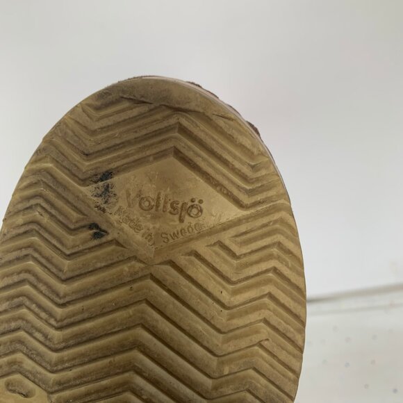 Vollsjo Wine Burgundy Leather Wood Swedish Clogs Mary Jane Ankle Strap - Size 38 - Picture 12 of 13